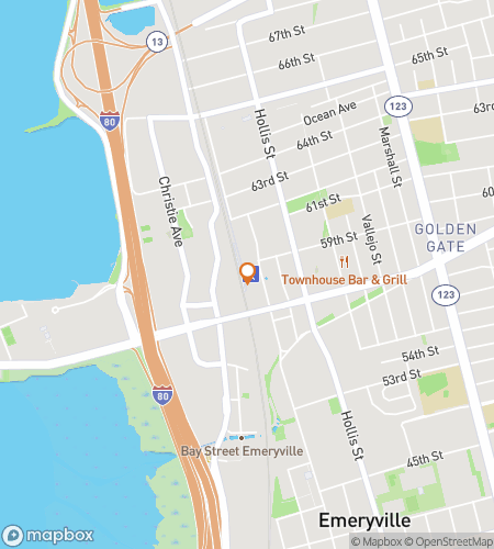 Map of scavenger hunt walking tour for Emeryville Expedition Extravaganza