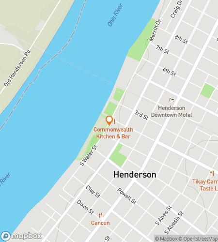 Map of scavenger hunt walking tour for Henderson Kentucky Scavneger Hunt