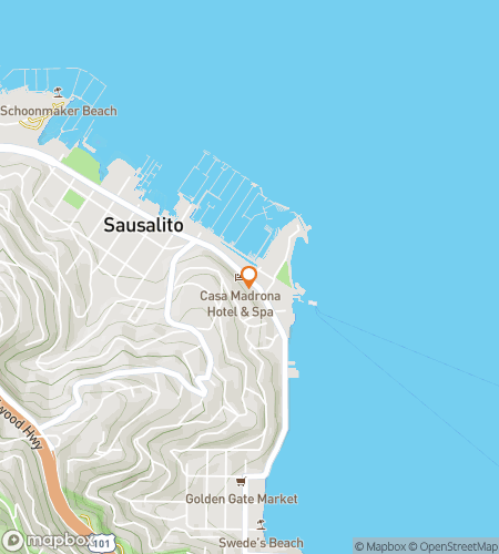 Map of scavenger hunt walking tour for Sausalito’s Brainy Bay Bash