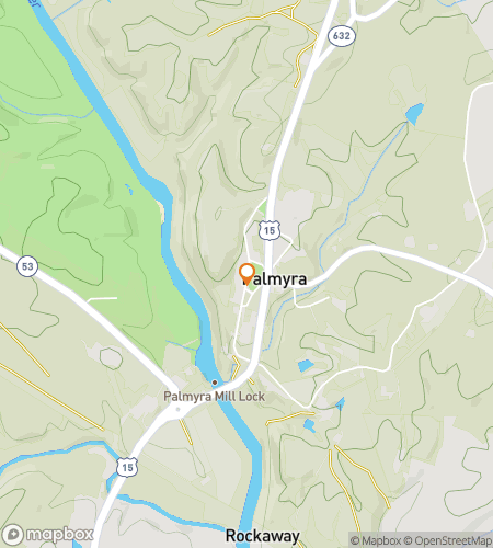 Map of scavenger hunt walking tour for Palmyra Puzzling Pursuit