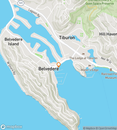 Map of scavenger hunt walking tour for Tiburon‘s Treasure Trove Trail
