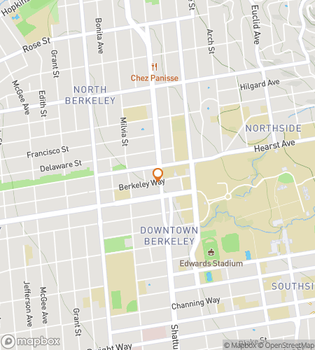 Map of scavenger hunt walking tour for Berkeley California Bar Hunt