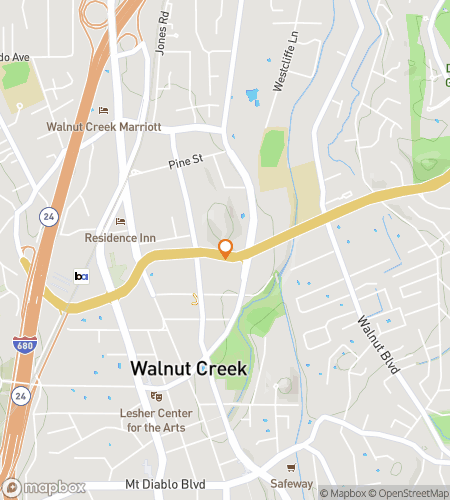 Map of scavenger hunt walking tour for Walnut Creek California Bar Hunt