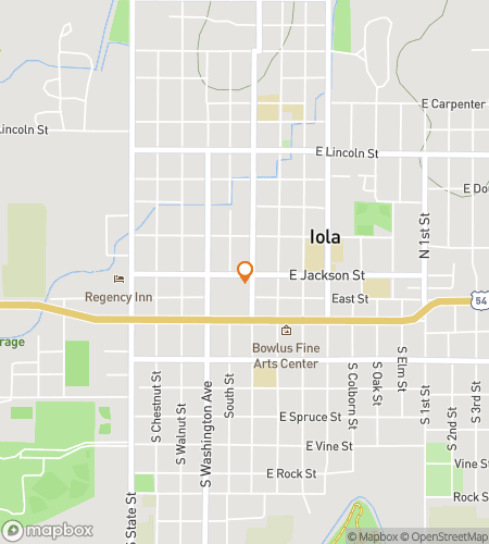 Map of scavenger hunt walking tour for Iola‘s Delightful Downtown Dash