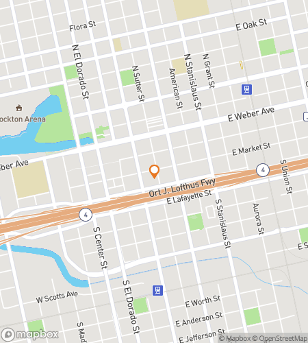 Map of scavenger hunt walking tour for The Haunted Heart of Stockton