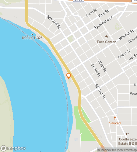 Map of scavenger hunt walking tour for Evansville Riverfront Riddle Run&excl;