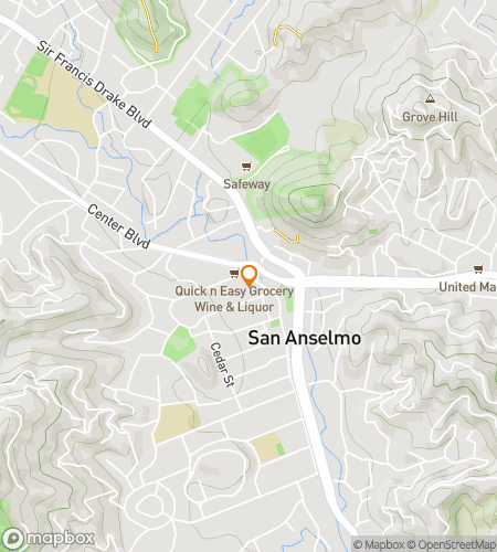 Map of scavenger hunt walking tour for Creekside Capers: A Scavenger Hunt in San Anselmo