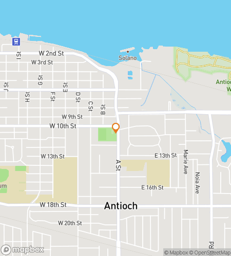 Map of scavenger hunt walking tour for Antioch‘s Downtown Dazzling Dash