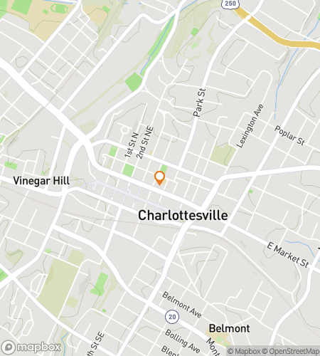 डाउनटाउन शार्लोट्सविले घोस्ट टूर के लिए स्कैवेंजर हंट वॉकिंग टूर का नक्शा