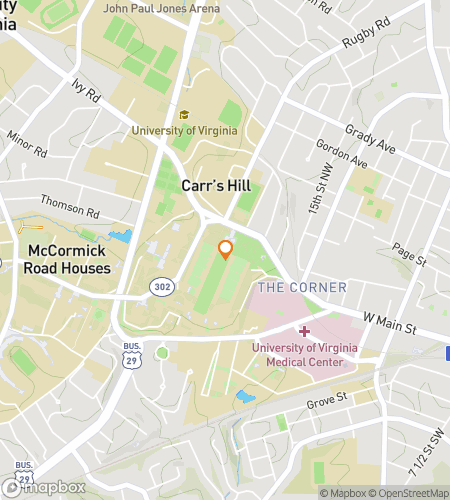 Map of scavenger hunt walking tour for Grounds Explorers: The UVA hunt