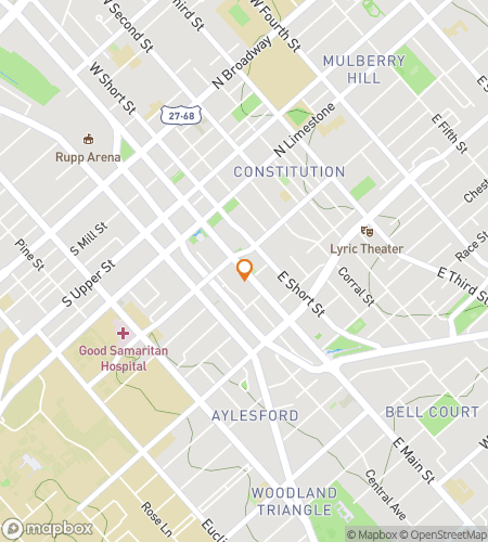 Map of scavenger hunt walking tour for Giddyup on Lexington’s Main Street