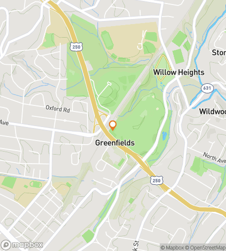 Map of scavenger hunt walking tour for McIntire Park Hunt