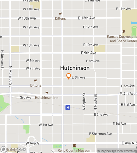 Map of scavenger hunt walking tour for On a Mission in Hutchinson