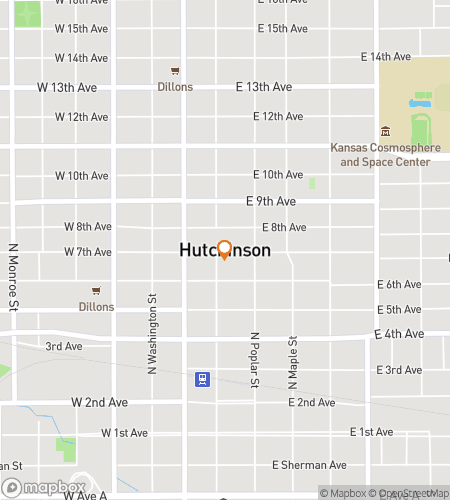 हचिन्सन में 'ऑन ए मिशन' (On a Mission) के लिए स्कैवेंजर हंट वॉकिंग टूर का नक्शा