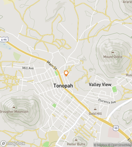 Map of scavenger hunt walking tour for Tonopah‘s Tantalizing Treasure Trek