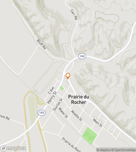 Map of scavenger hunt walking tour for Prairie du Rocher Riddle Rampage