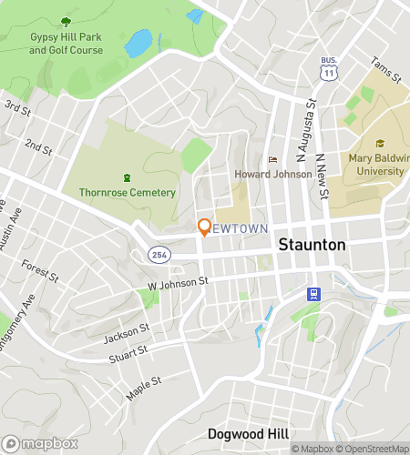 Map of scavenger hunt walking tour for Specters of Staunton: A Haunted Hunt