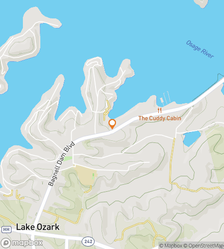 Map of scavenger hunt walking tour for Ozark: Blue-Filter Quest