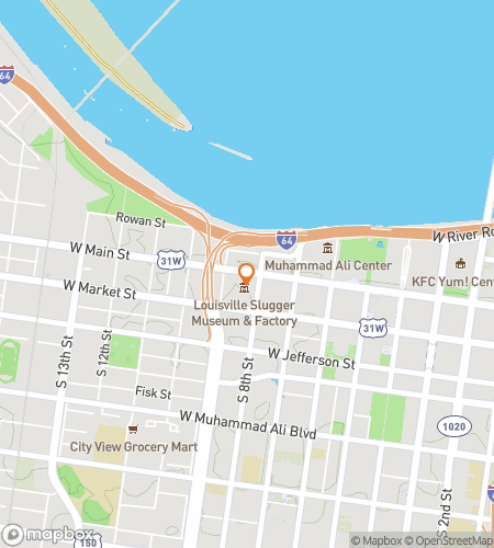 Map of scavenger hunt walking tour for Louisville's Hit & Homerun