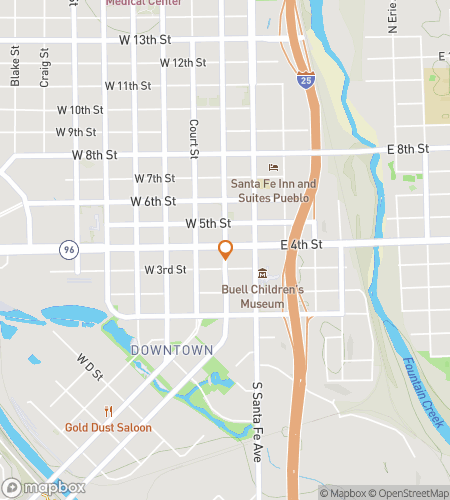 Map of scavenger hunt walking tour for Pueblo‘s Puzzling Pursuit