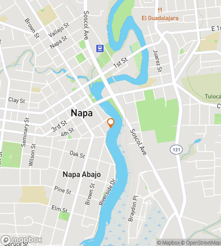 Map of scavenger hunt walking tour for Echoes of the Napa Night