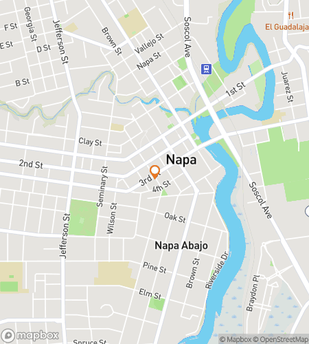 Map of scavenger hunt walking tour for Napa Reflections