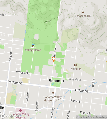 Mapa pěší prohlídky s dobrodružstvím pro Savor Sonomas Splendor