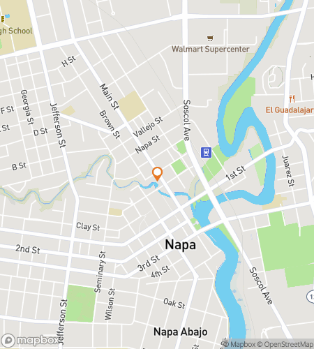Map of scavenger hunt walking tour for Napa California Bar Hunt