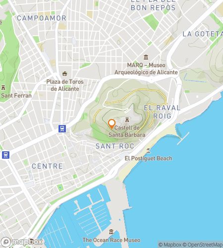 Mapa lovu na "chodící" prohlídku v Alicante
