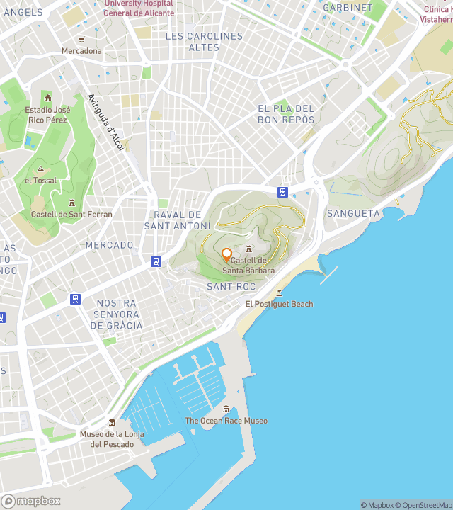 알리칸테 스캐빈저 헌트를 위한 스캐빈저 헌트 워킹 투어 지도