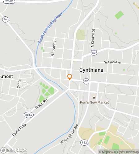 Map of scavenger hunt walking tour for Cynthiana‘s Sassy Scavenger Soiree