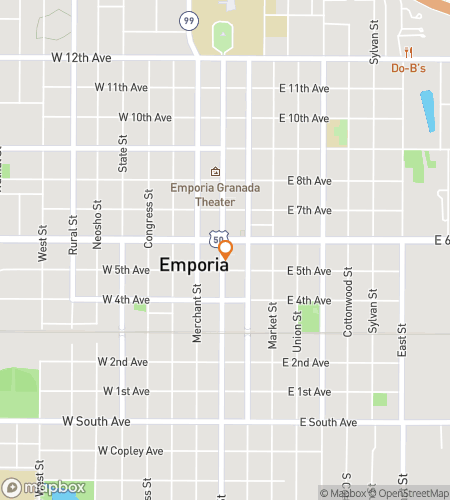 Map of scavenger hunt walking tour for Emporias Epic Adventure