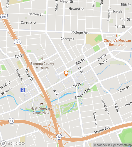 Map of scavenger hunt walking tour for Race Through the Redwoods