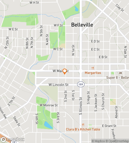 Map of scavenger hunt walking tour for Belleville‘s Bountiful Bonanza Hunt