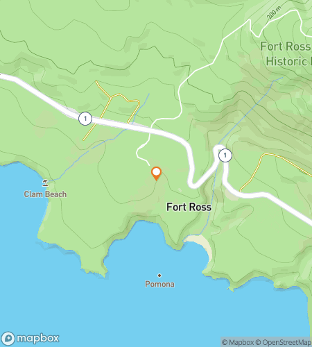 Map of scavenger hunt walking tour for Fort Ross Riddle Romp