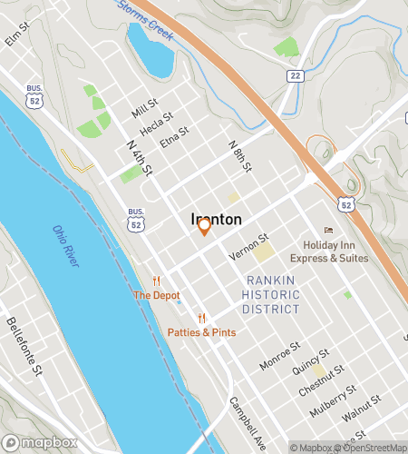 Map of scavenger hunt walking tour for Ironclad Downtown Adventure