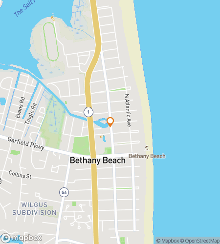 Map of scavenger hunt walking tour for Bethany Beach Bounty Bash