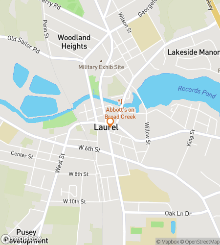 Карта пешеходного тура с охотой за сокровищами для "Ослепительного забега по Даунтауну Лорел"