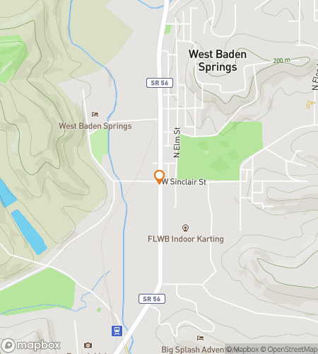 Map of scavenger hunt walking tour for West Baden Wonder Hunt