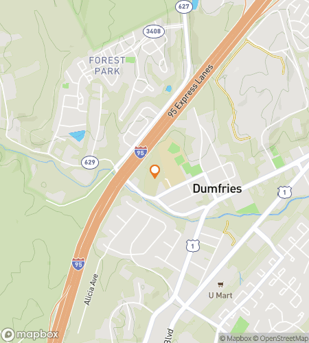 Map of scavenger hunt walking tour for Dumfries Downtown Dazzling Dash