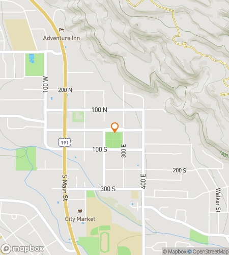 Map of scavenger hunt walking tour for Magical Moab 