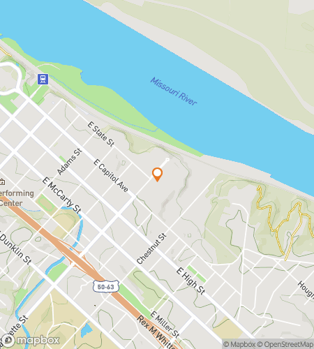 Map of scavenger hunt walking tour for Jefferson City Ghost Hunt