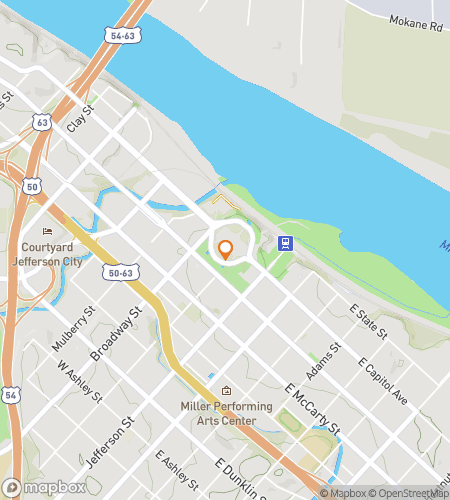 Map of scavenger hunt walking tour for The Great Jeff City Chase