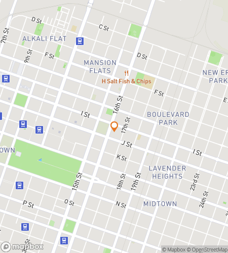 Map of scavenger hunt walking tour for Richmond Grove Riddle Romp Downtown