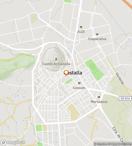 Map of scavenger hunt walking tour for Whispers of the Mountains: Castalla Revealed