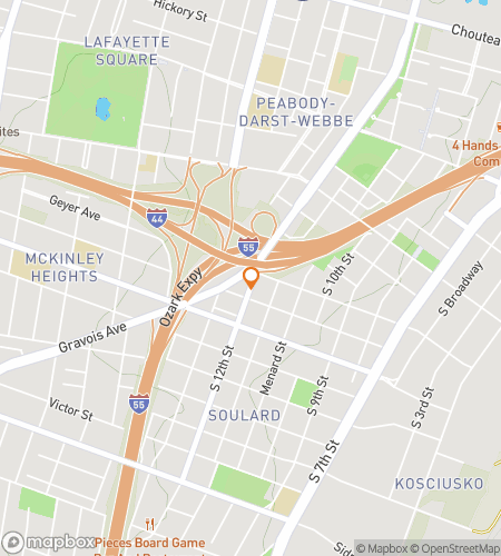 Map of scavenger hunt walking tour for Booze, Blues & Brickyard Clues