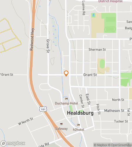 Map of scavenger hunt walking tour for Sip Happens: Exploring Healdsburg