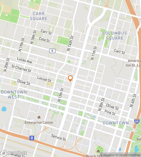 Map of scavenger hunt walking tour for Saucy St Louis Bar Crawl