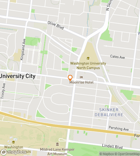 Mapa pěší prohlídky typu scavenger hunt pro Delmar Loop Scavenger Hunt