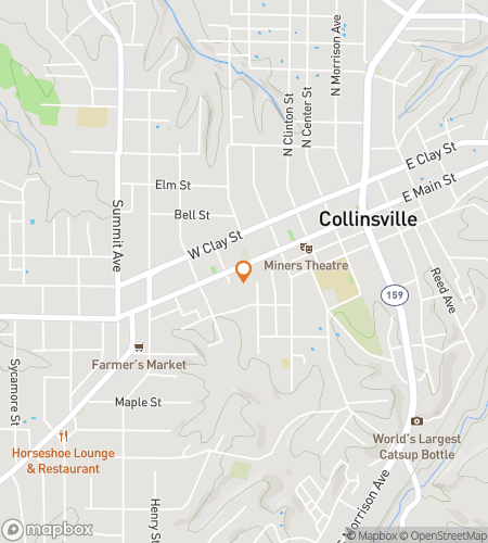 Hartă a turului pietonal cu vânătoare de comori pentru vânătoarea de comori Collinsville